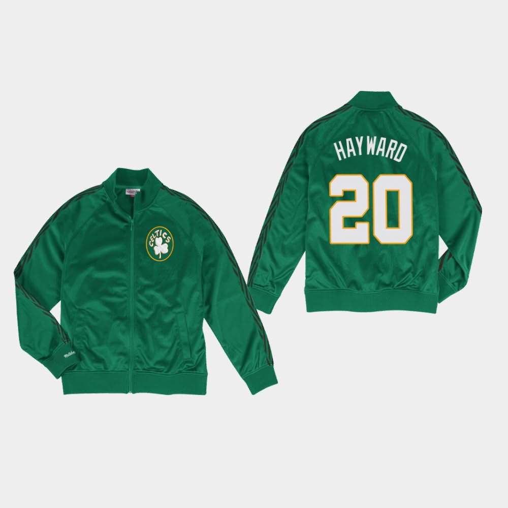 Men's Boston Celtics #20 Gordon Hayward Kelly Green Mitchell & Ness Full-Zip Track Jacket GKB64E3B