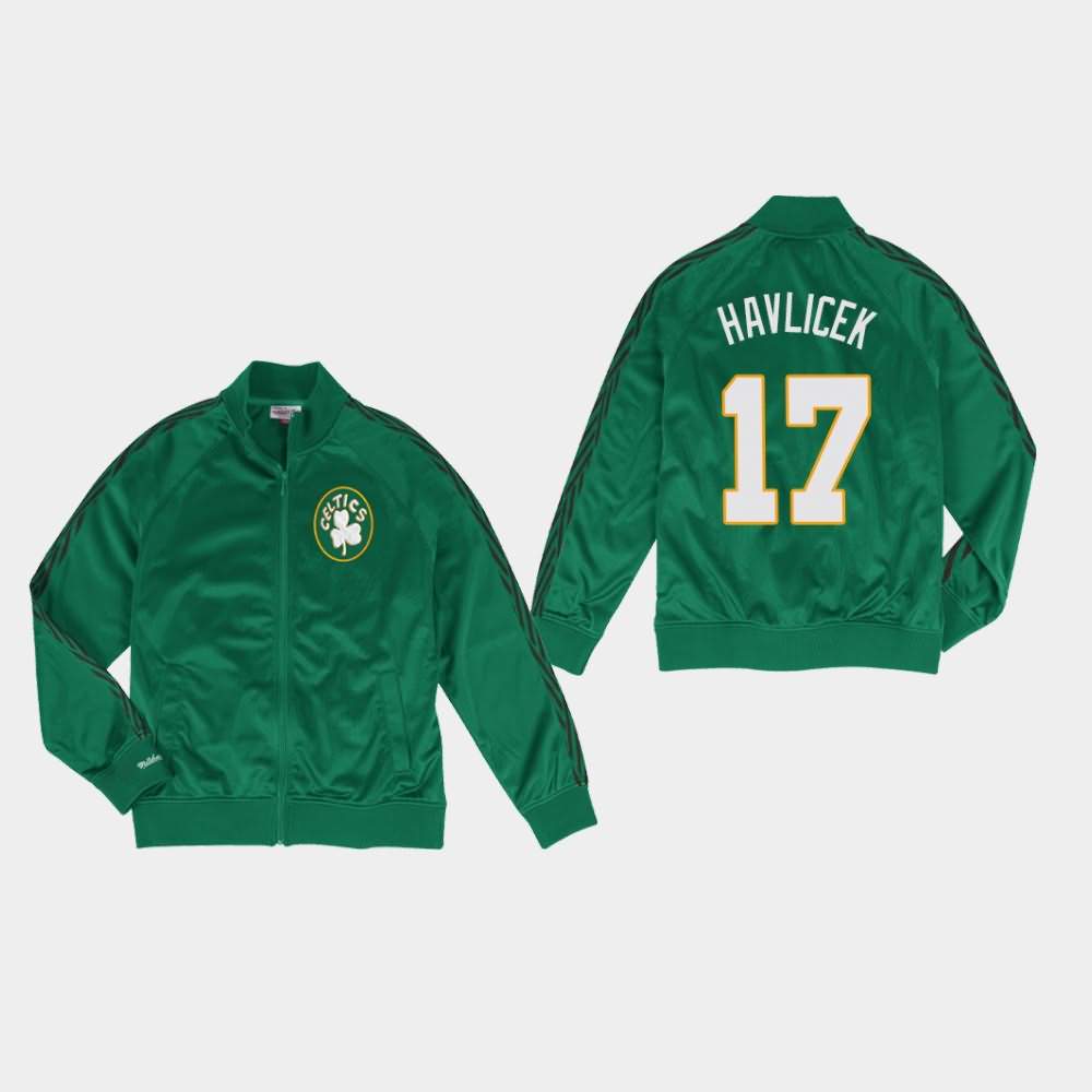 Men's Boston Celtics #17 John Havlicek Kelly Green Mitchell & Ness Full-Zip Track Jacket ATU37E4G