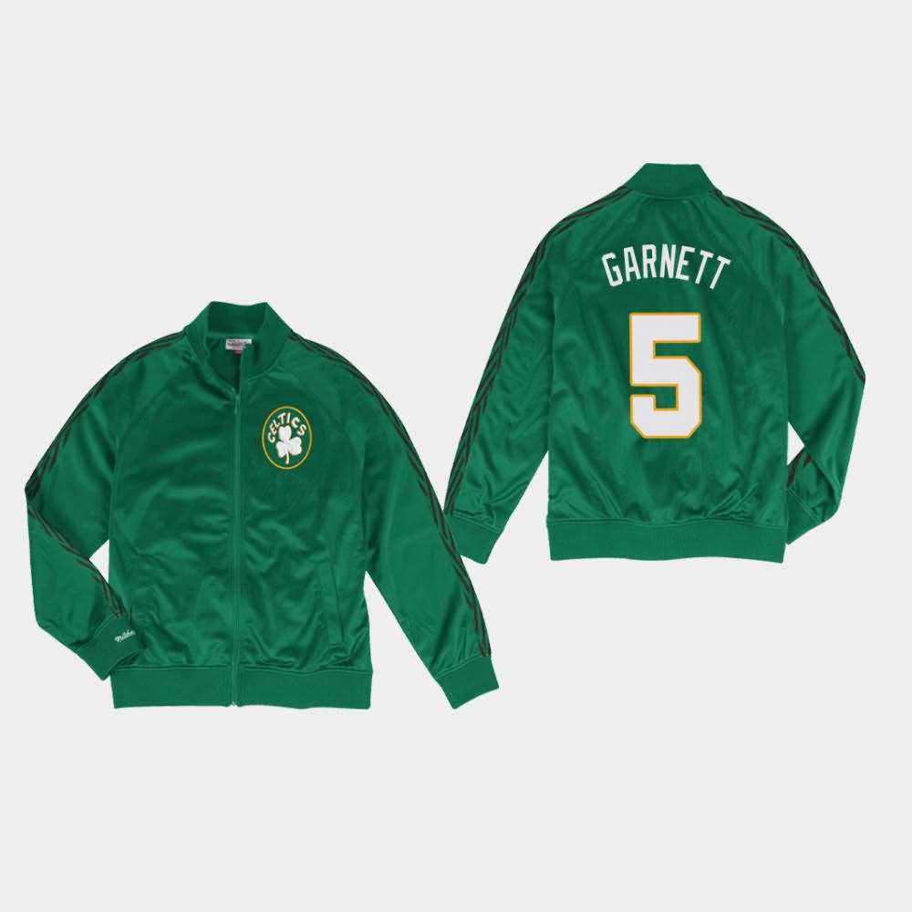 Men's Boston Celtics #5 Kevin Garnett Kelly Green Mitchell & Ness Full-Zip Track Jacket TKX16E5Z