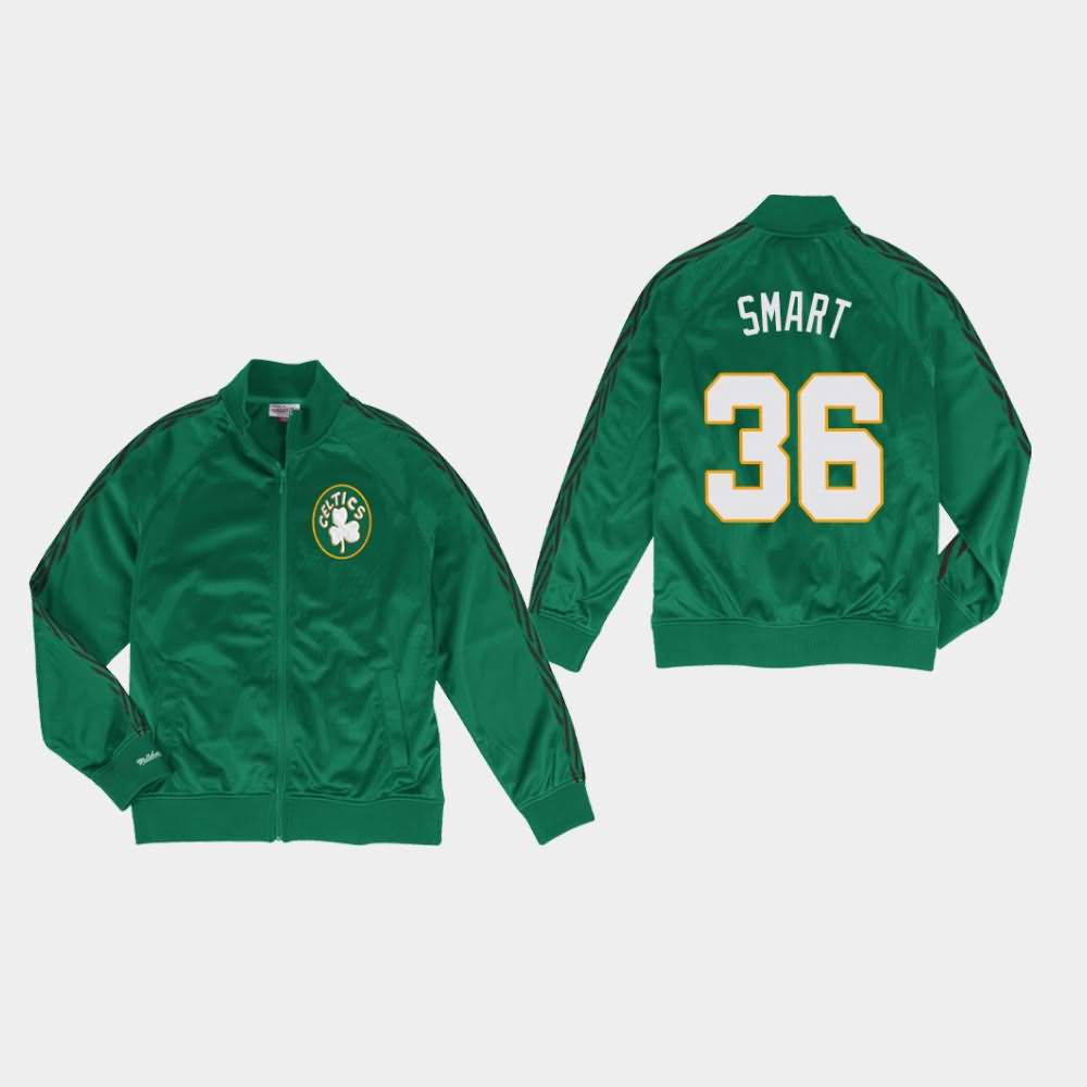 Men's Boston Celtics #36 Marcus Smart Kelly Green Mitchell & Ness Full-Zip Track Jacket ZRB03E3P