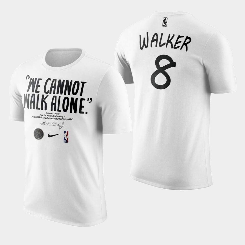 Men's Boston Celtics #8 Kemba Walker White NBA Celitcs We Cannot Walk Alone Martin Luther King T-Shirt DTW31E5N