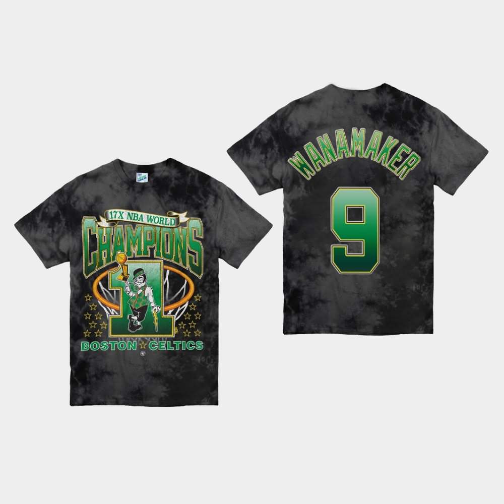 Men's Boston Celtics #9 Brad Wanamaker Black NBA Vintage Tubular Playoff Edition Streaker T-Shirt EXF66E7H