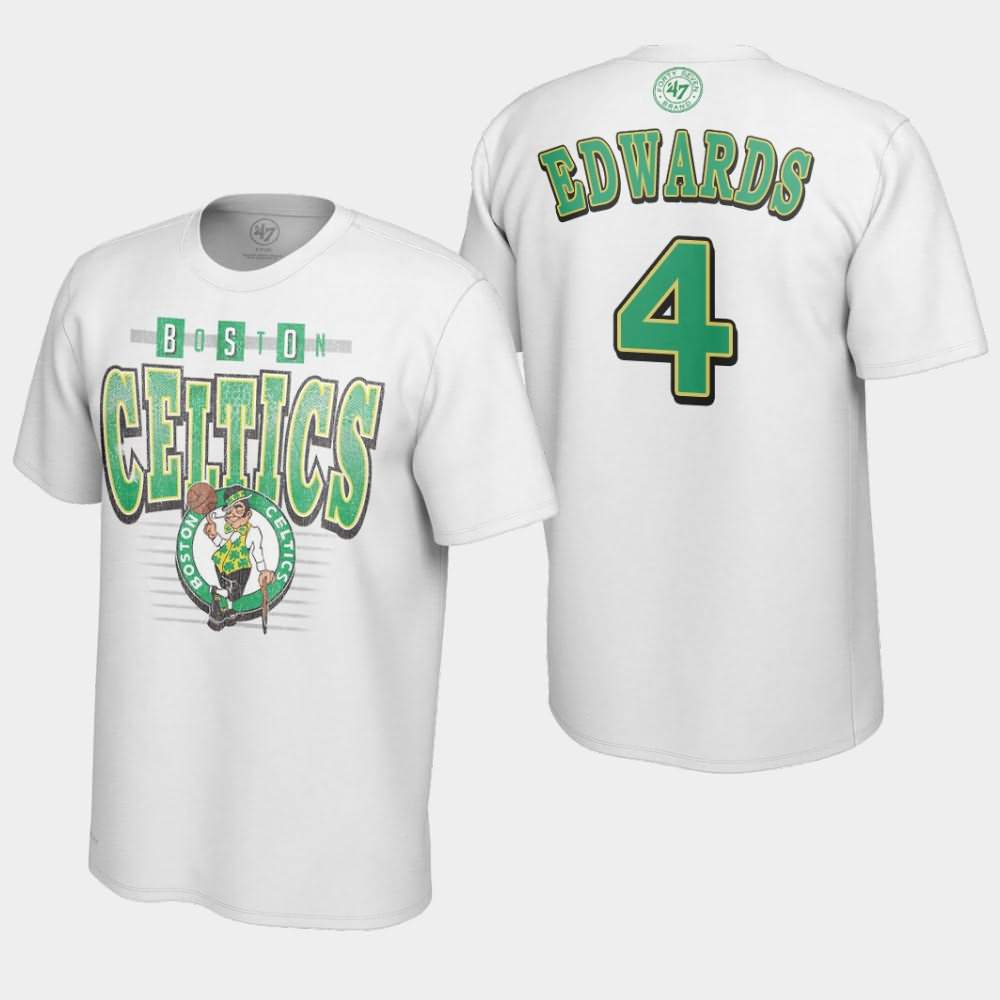 Men's Boston Celtics #4 Carsen Edwards White NBA Vintage Tubular Retro Day T-Shirt SPM42E1U