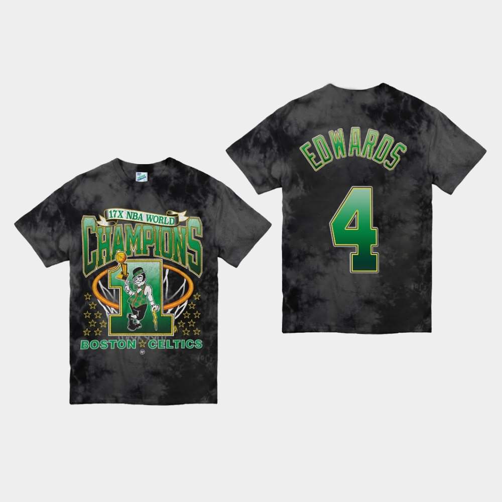 Men's Boston Celtics #4 Carsen Edwards Black NBA Vintage Tubular Playoff Edition Streaker T-Shirt WKJ88E3T