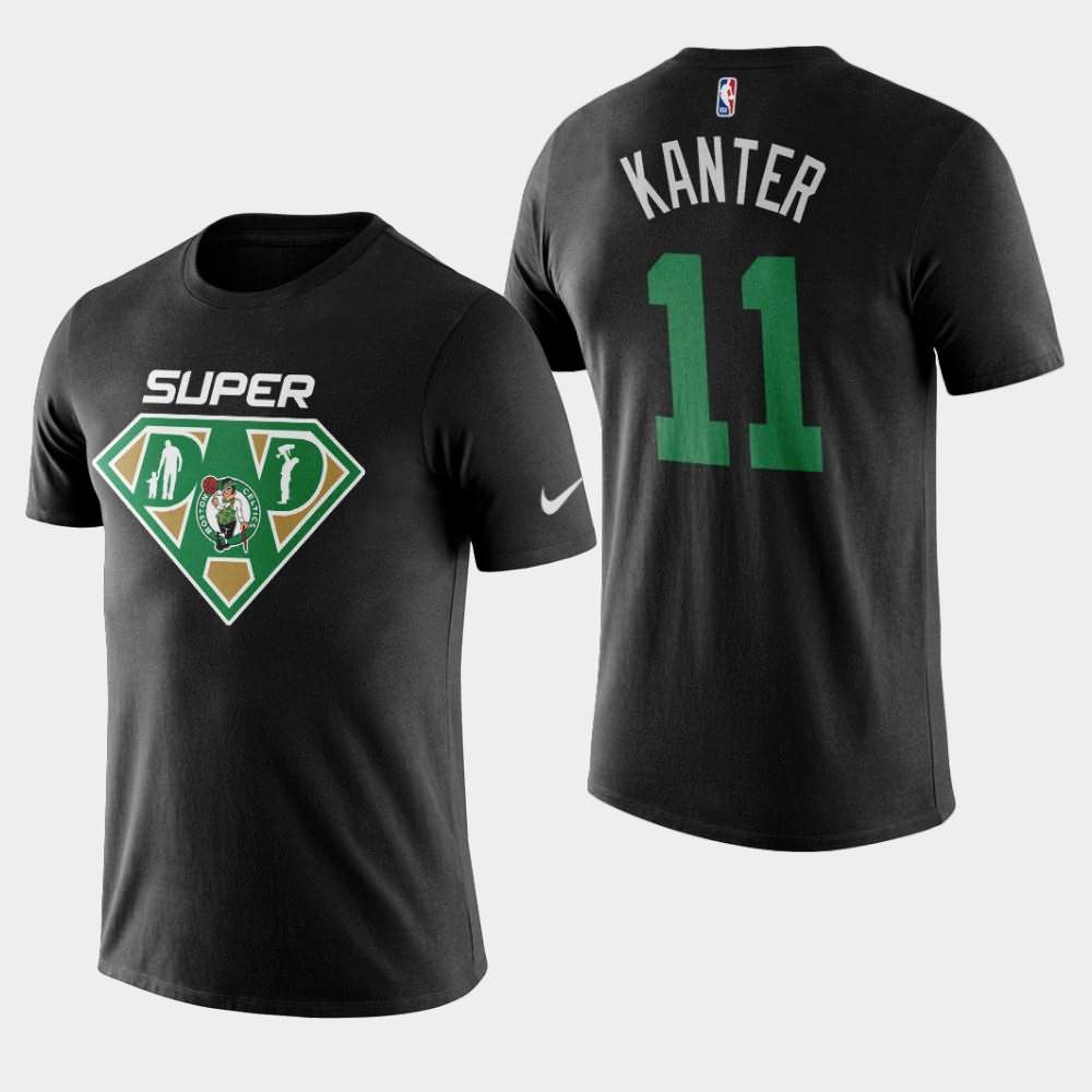 Men's Boston Celtics #11 Enes Kanter Black NBA 2020 Super Dad T-Shirt WLS64E0P