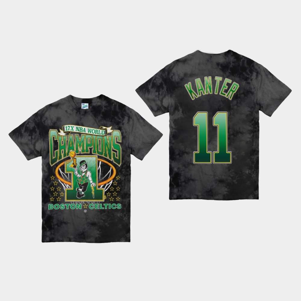 Men's Boston Celtics #11 Enes Kanter Black NBA Vintage Tubular Playoff Edition Streaker T-Shirt RLS23E5L