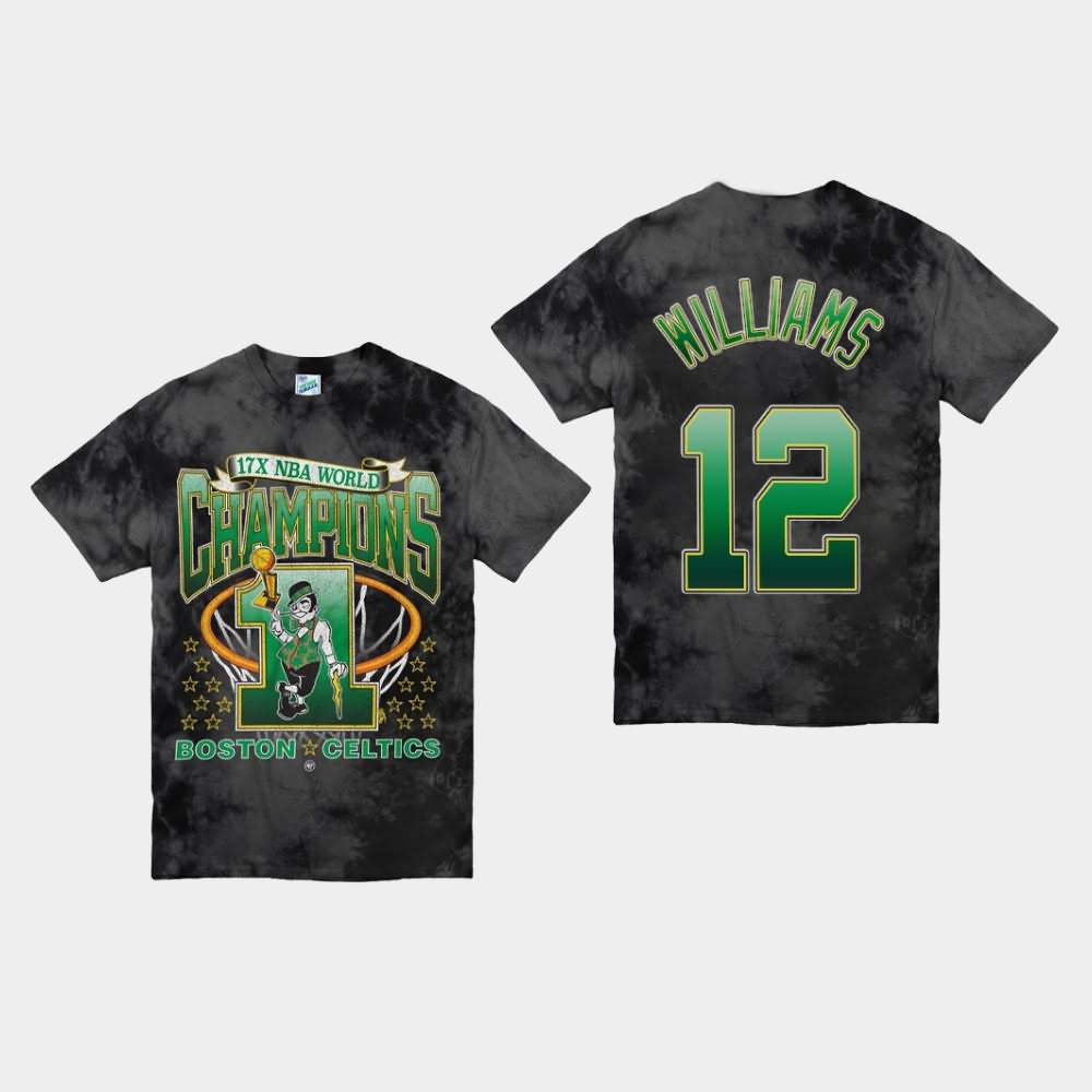Men's Boston Celtics #12 Grant Williams Black NBA Vintage Tubular Playoff Edition Streaker T-Shirt HQW48E4S