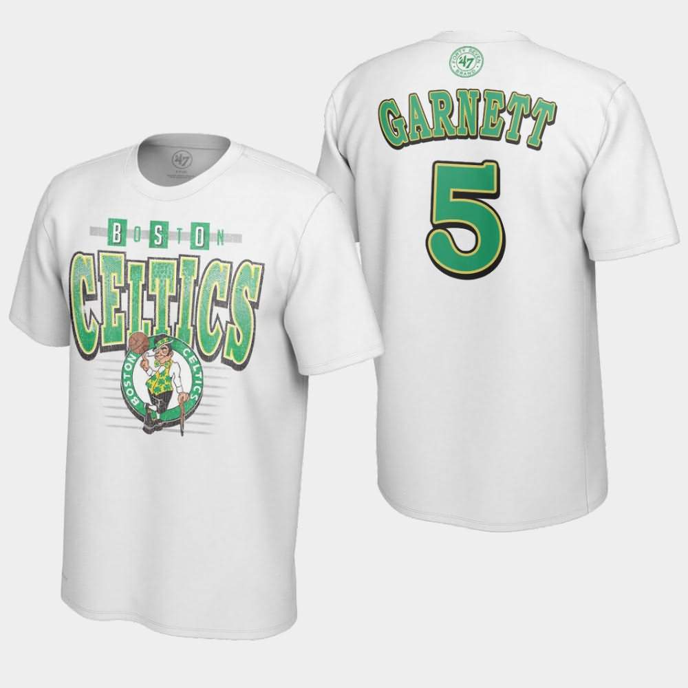 Men's Boston Celtics #5 Kevin Garnett White NBA Vintage Tubular Retro Day T-Shirt IPI66E6A
