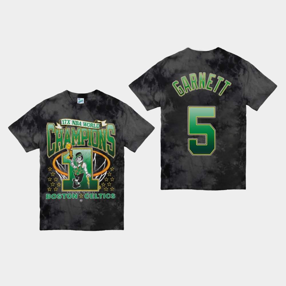 Men's Boston Celtics #5 Kevin Garnett Black NBA Vintage Tubular Playoff Edition Streaker T-Shirt KHQ33E7K