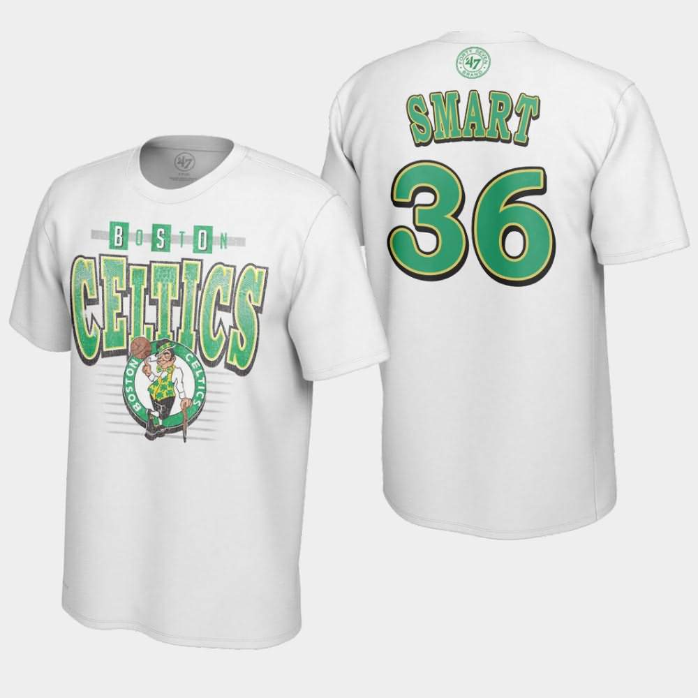 Men's Boston Celtics #36 Marcus Smart White NBA Vintage Tubular Retro Day T-Shirt TIF02E0J