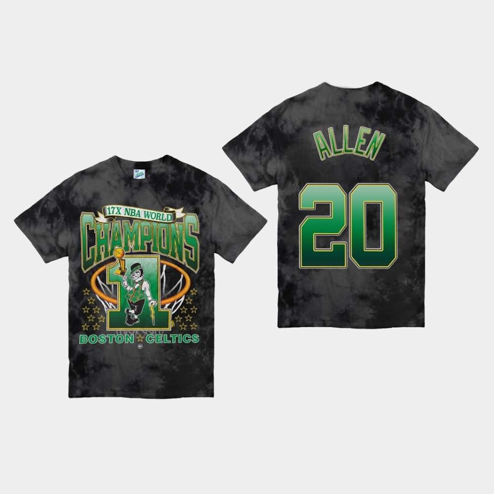 Men's Boston Celtics #20 Ray Allen Black NBA Vintage Tubular Playoff Edition Streaker T-Shirt COZ55E8P