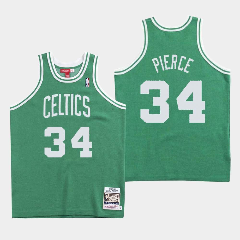 Men's Boston Celtics #34 Paul Pierce Green Knit - Clot X Mitchell & Ness Jersey QLX87E0W