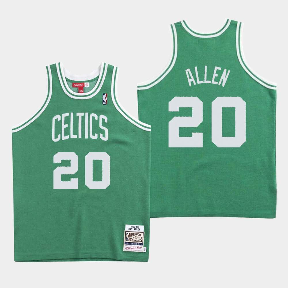 Men's Boston Celtics #20 Ray Allen Green Knit - Clot X Mitchell & Ness Jersey ABC53E7U