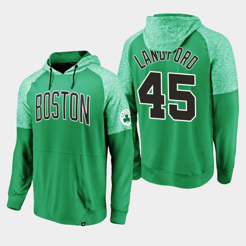 Men's Boston Celtics #45 Romeo Langford Kelly Green Space Dye Raglan Pullover Made to Move Hoodie NRI14E0Z