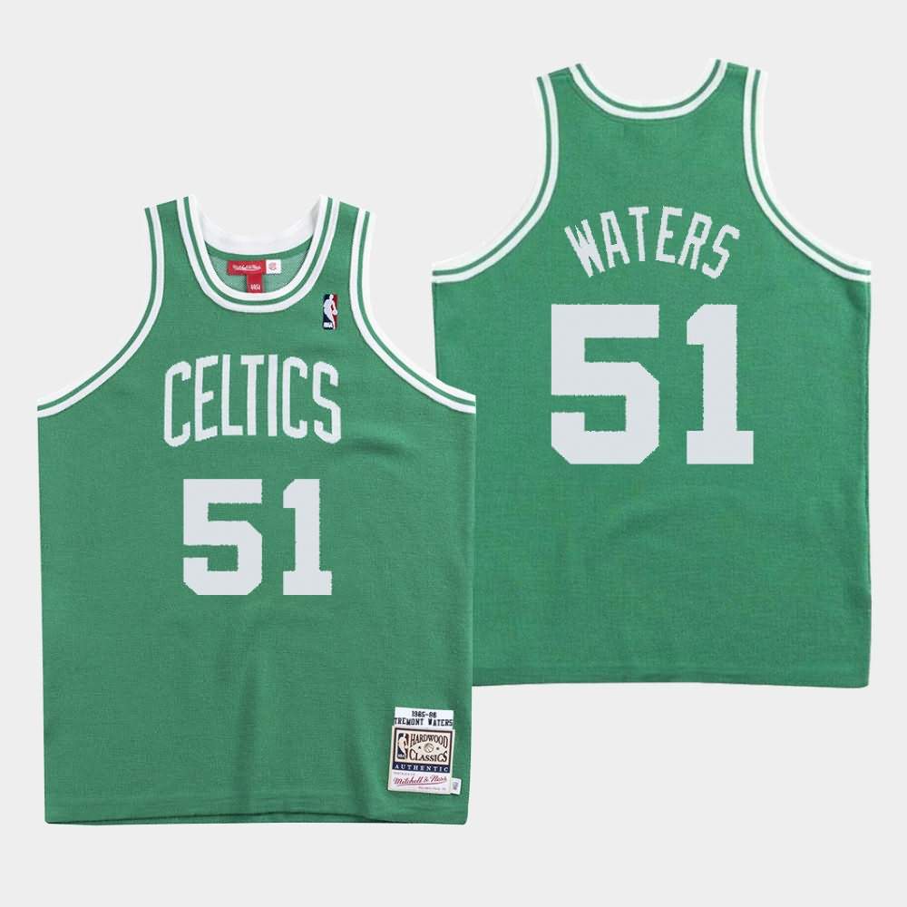 Men's Boston Celtics #51 Tremont Waters Green Knit Clot X Mitchell & Ness Jersey HYQ52E8S