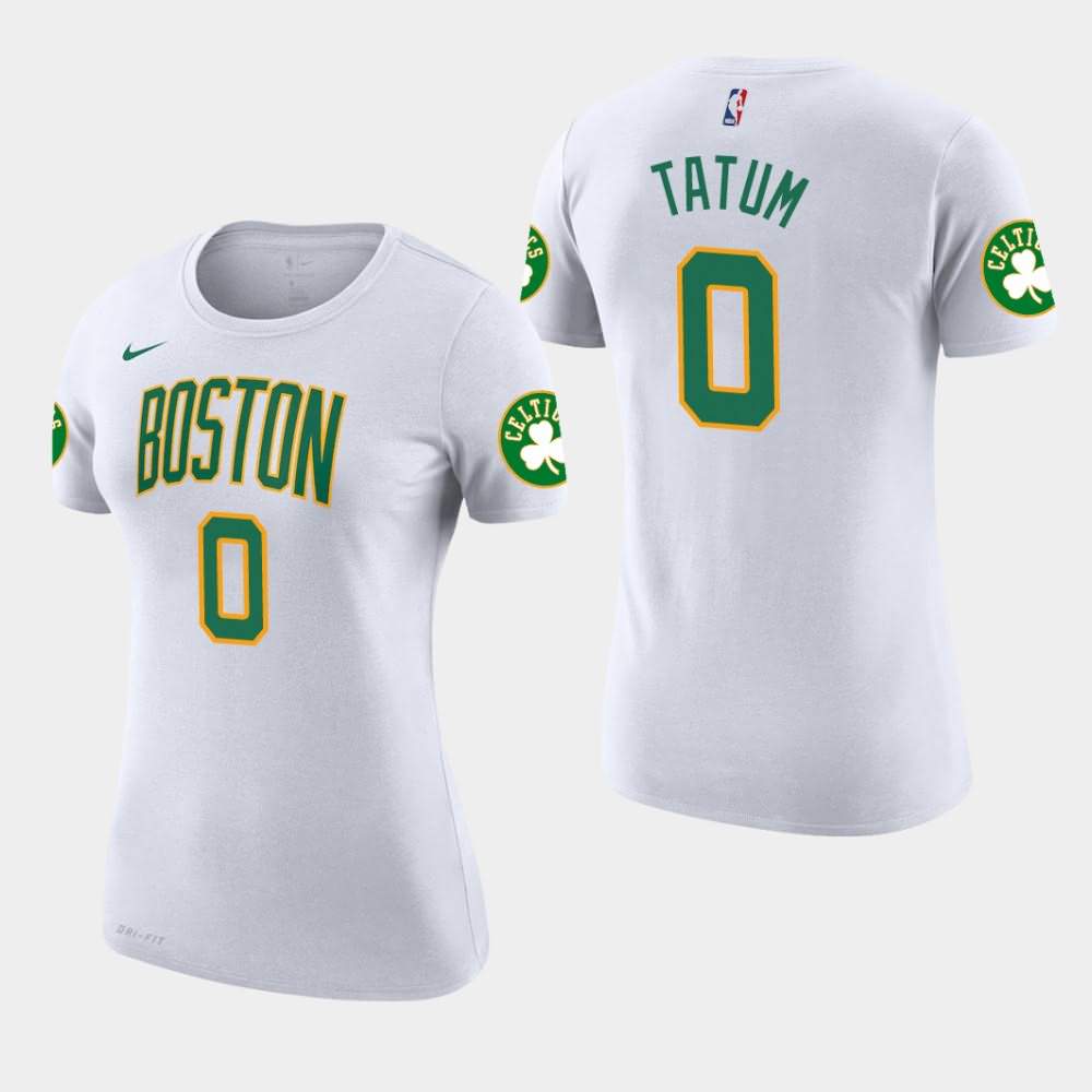 Women's Boston Celtics #0 Jayson Tatum White Edition City T-Shirt UPB07E8S