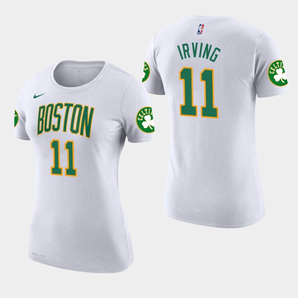 Women's Boston Celtics #11 Kyrie Irving White Edition City T-Shirt QPF34E6O