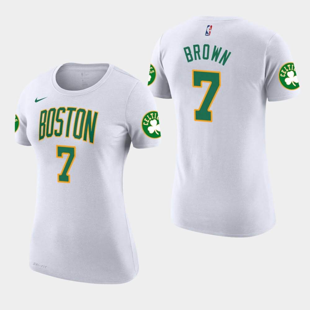 Women's Boston Celtics #7 Jaylen Brown White Edition City T-Shirt KTT32E2N