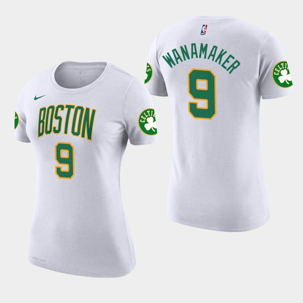 Women's Boston Celtics #9 Bradley Wanamaker White Edition City T-Shirt UHA00E2X