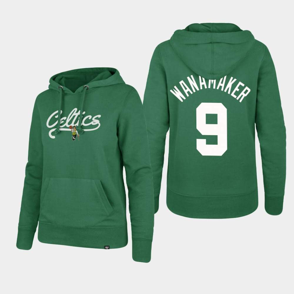 Women's Boston Celtics #9 Brad Wanamaker Green Pullover Headline Hoodie JMR36E8I