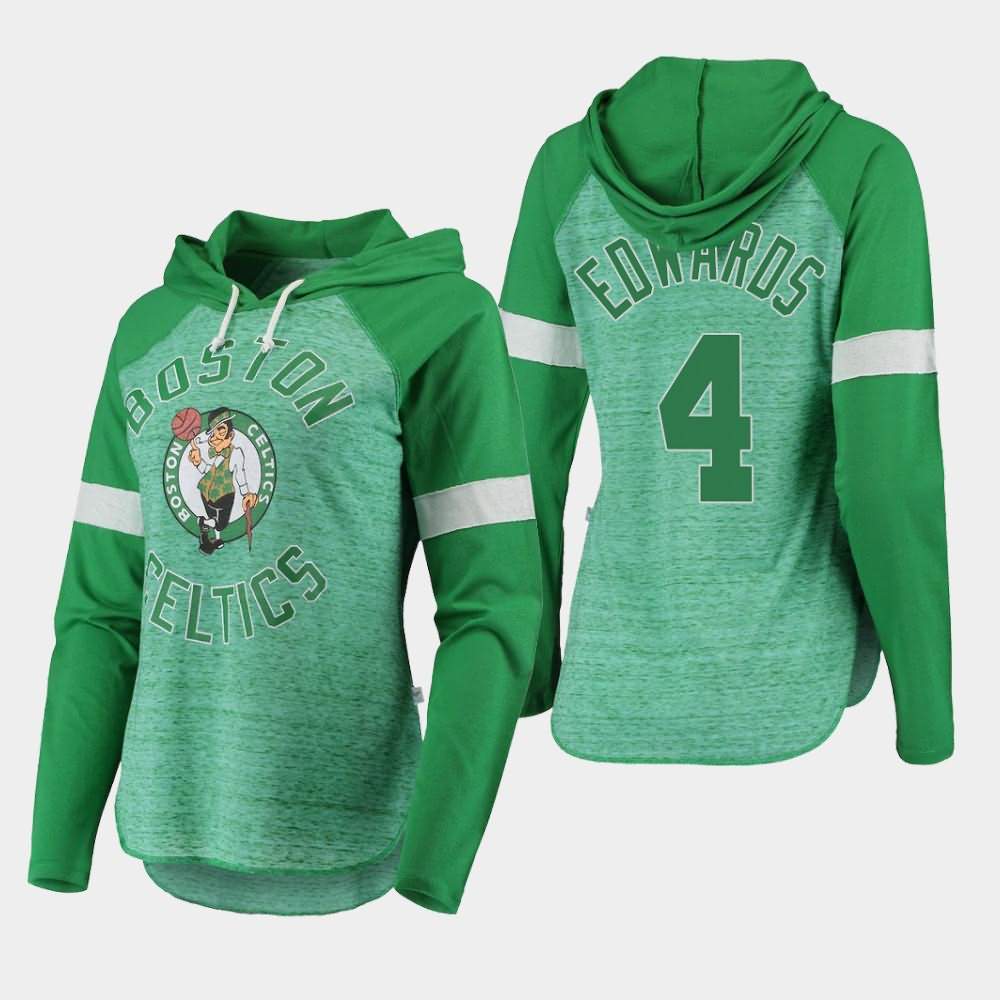 Women's Boston Celtics #4 Carsen Edwards Green Raglan Long Sleeve Season Opener T-Shirt CEI83E8H