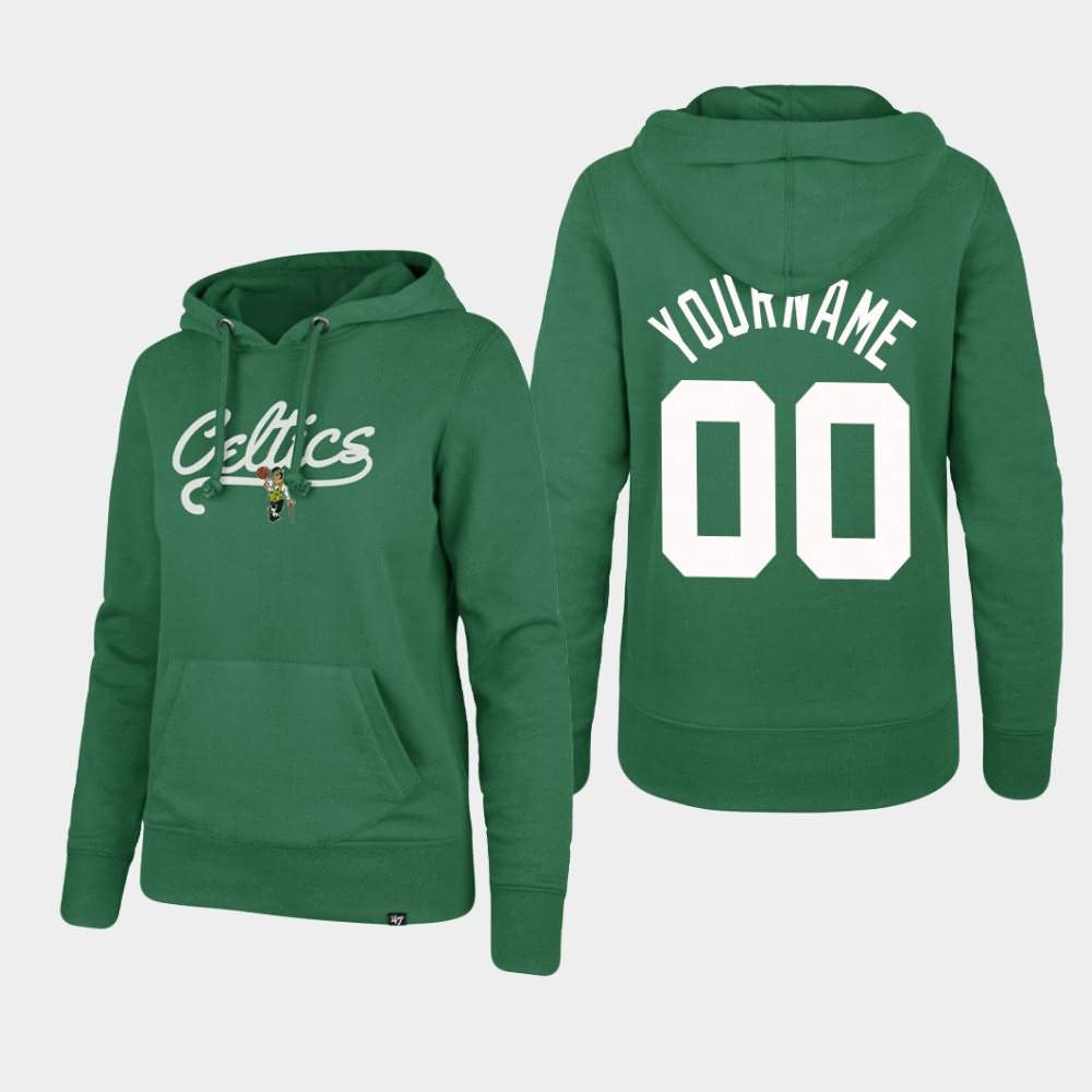 Women's Boston Celtics #00 Custom Green Pullover Headline Hoodie VSS82E3H