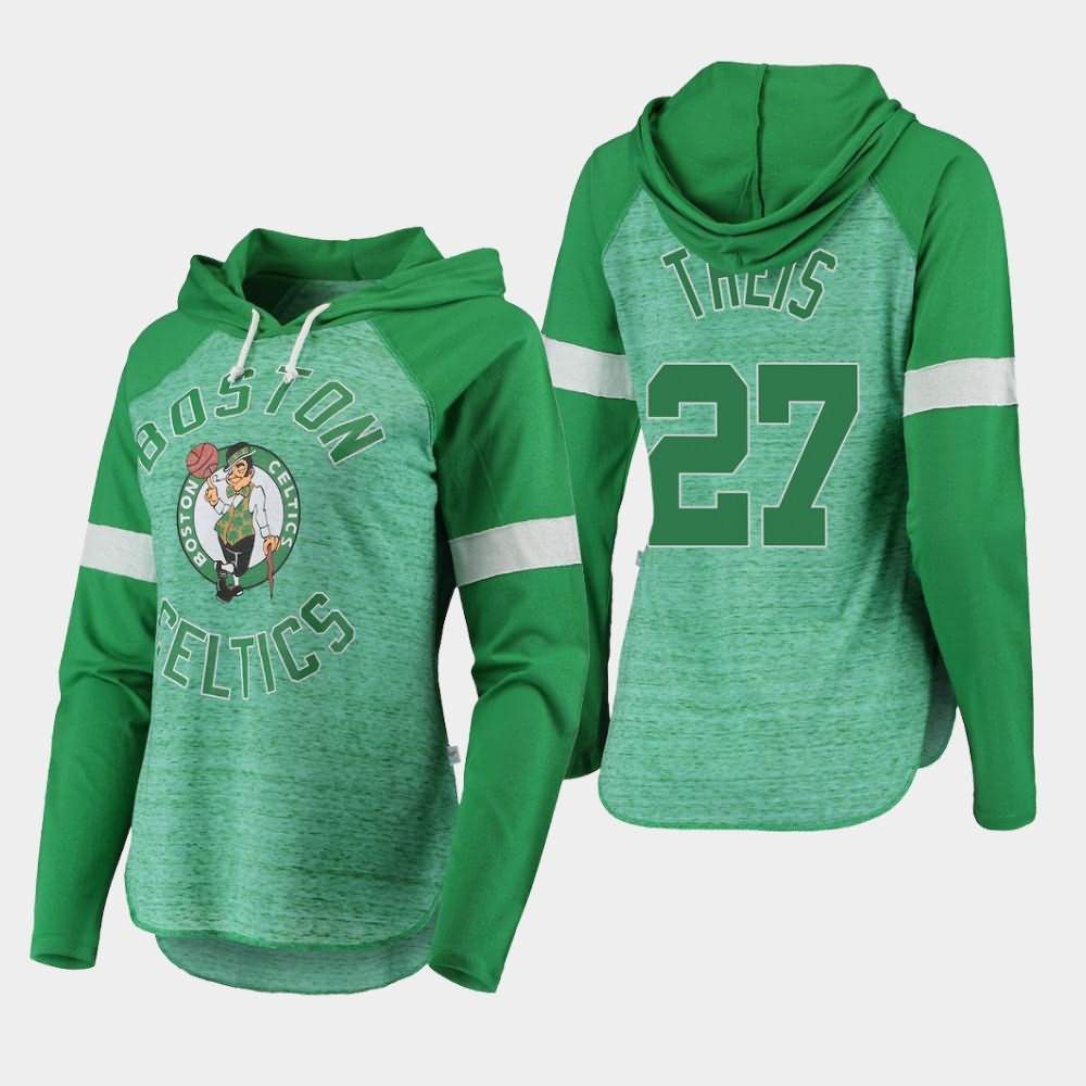 Women's Boston Celtics #27 Daniel Theis Green Raglan Long Sleeve Season Opener T-Shirt BNY00E4M