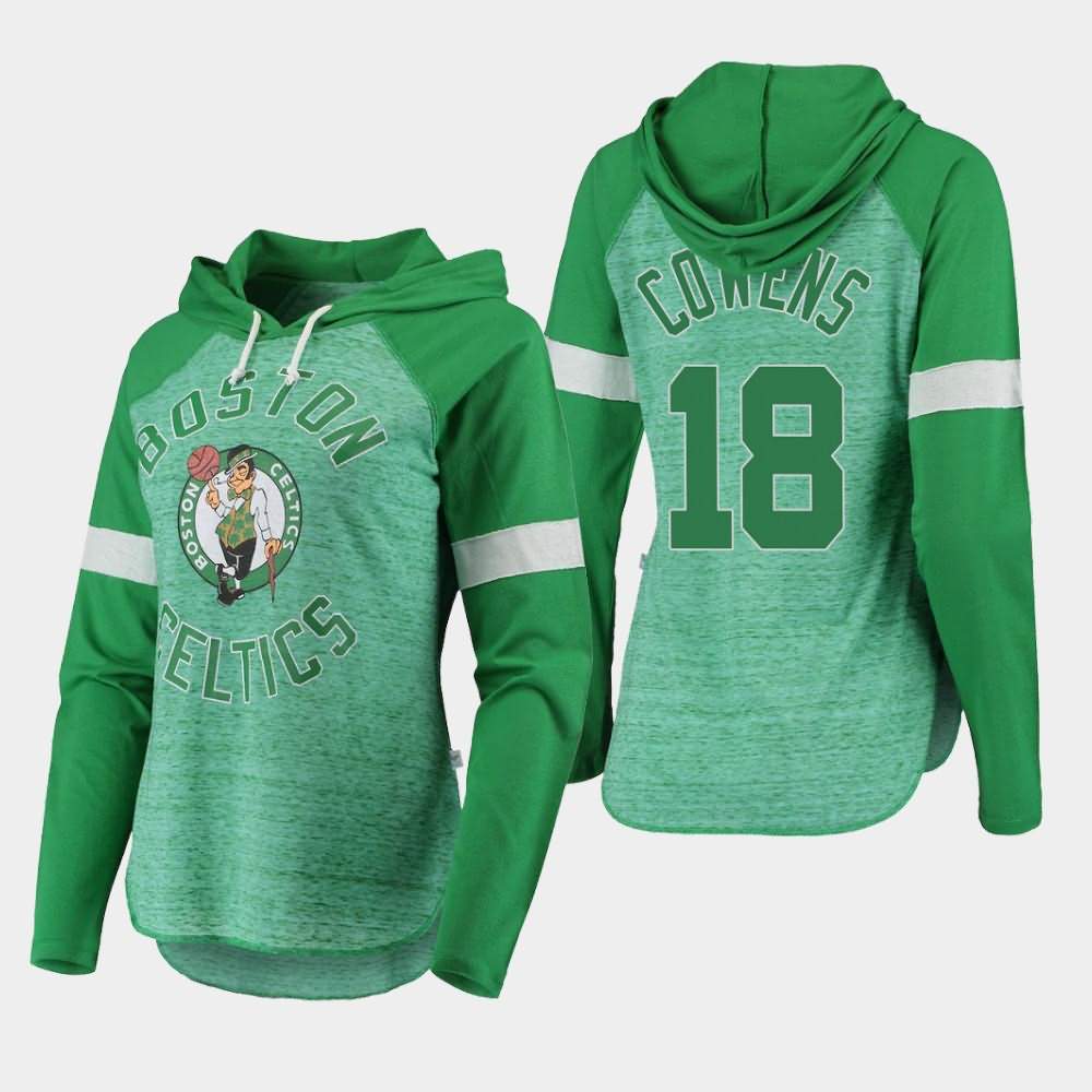 Women's Boston Celtics #18 David Cowens Green Raglan Long Sleeve Season Opener T-Shirt KBP23E4A