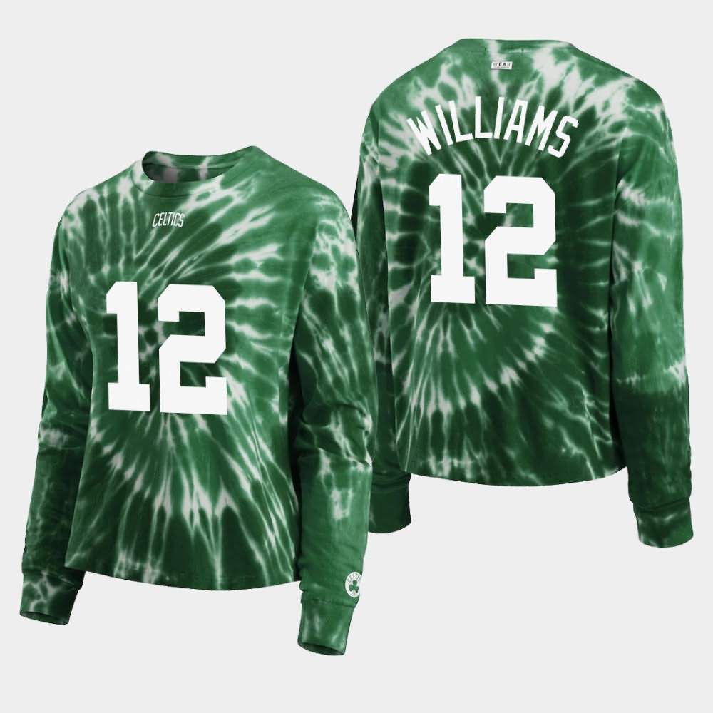 Women's Boston Celtics #12 Grant Williams Green Long Sleeve Tie-Dye T-Shirt CII21E7M