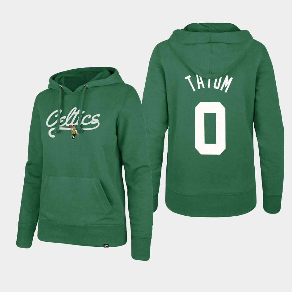 Women's Boston Celtics #0 Jayson Tatum Green Pullover Headline Hoodie IVR68E8F