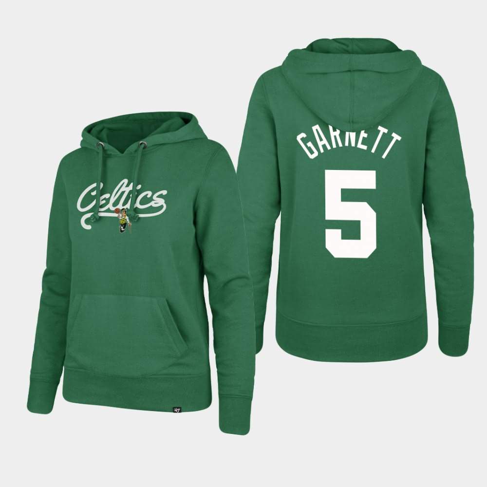 Women's Boston Celtics #5 Kevin Garnett Green Pullover Headline Hoodie EEY80E1R