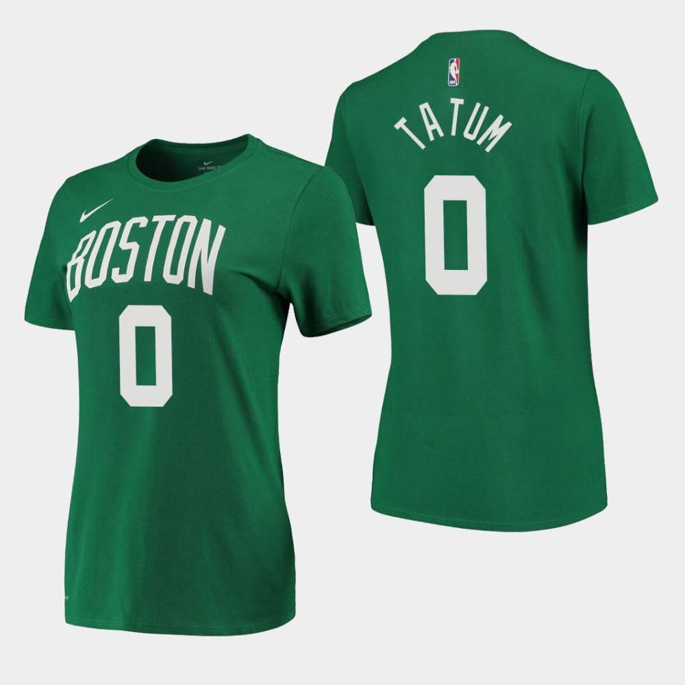 Women's Boston Celtics #0 Jayson Tatum Kelly Green Edition Icon T-Shirt HJN34E0F