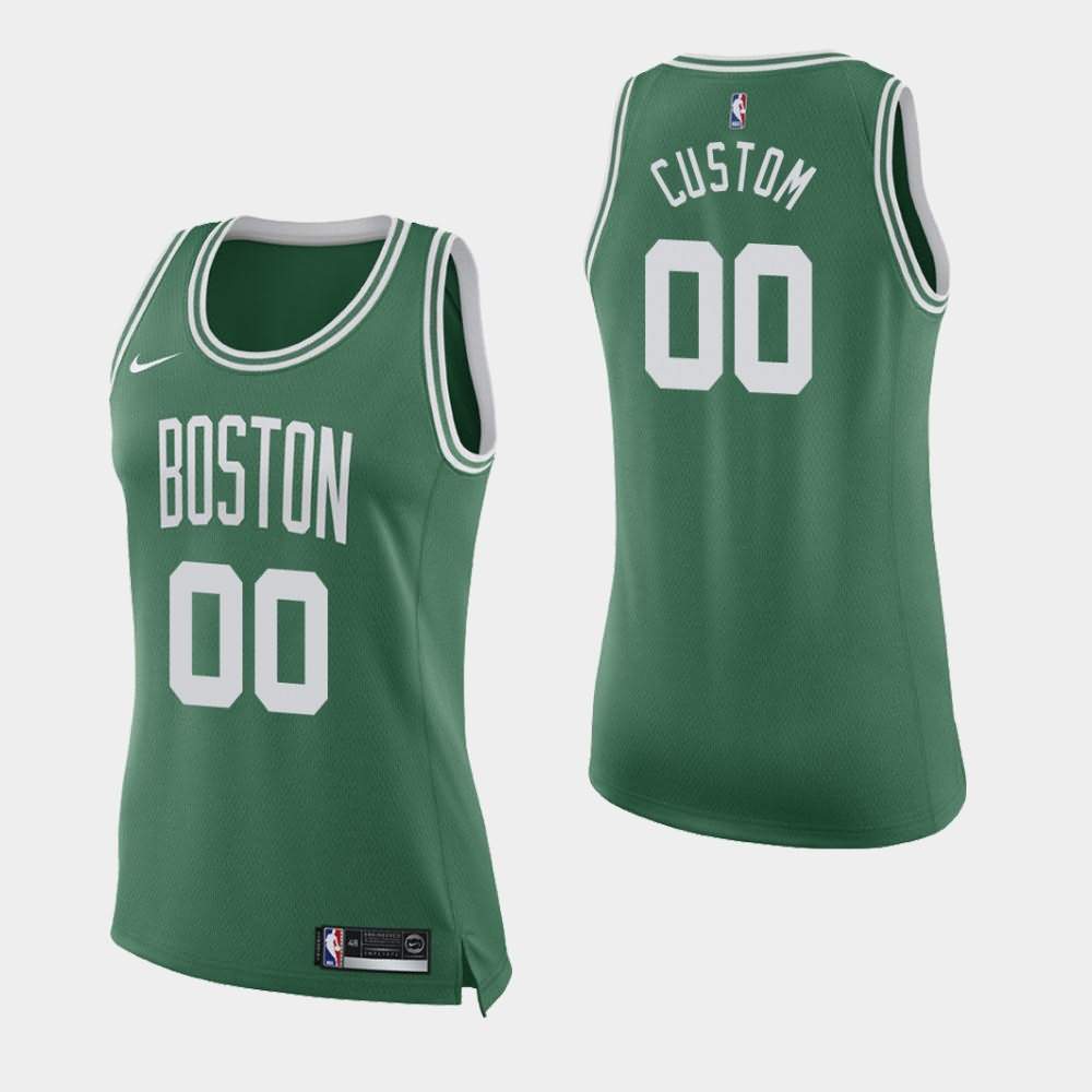 Women's Boston Celtics #00 Custom Green Icon Jersey QEM11E8W