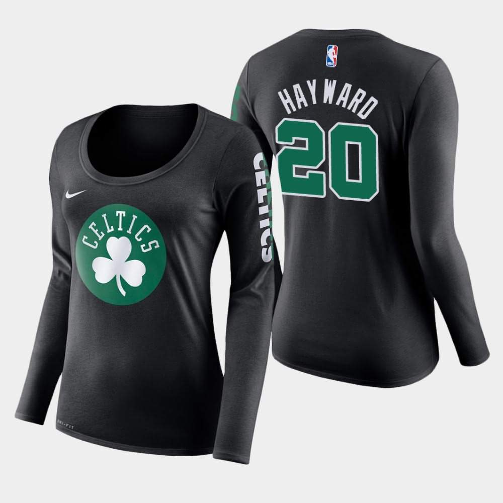 Women's Boston Celtics #20 Ray Allen Black Long Sleeve Primary Logo T-Shirt WOP24E2A