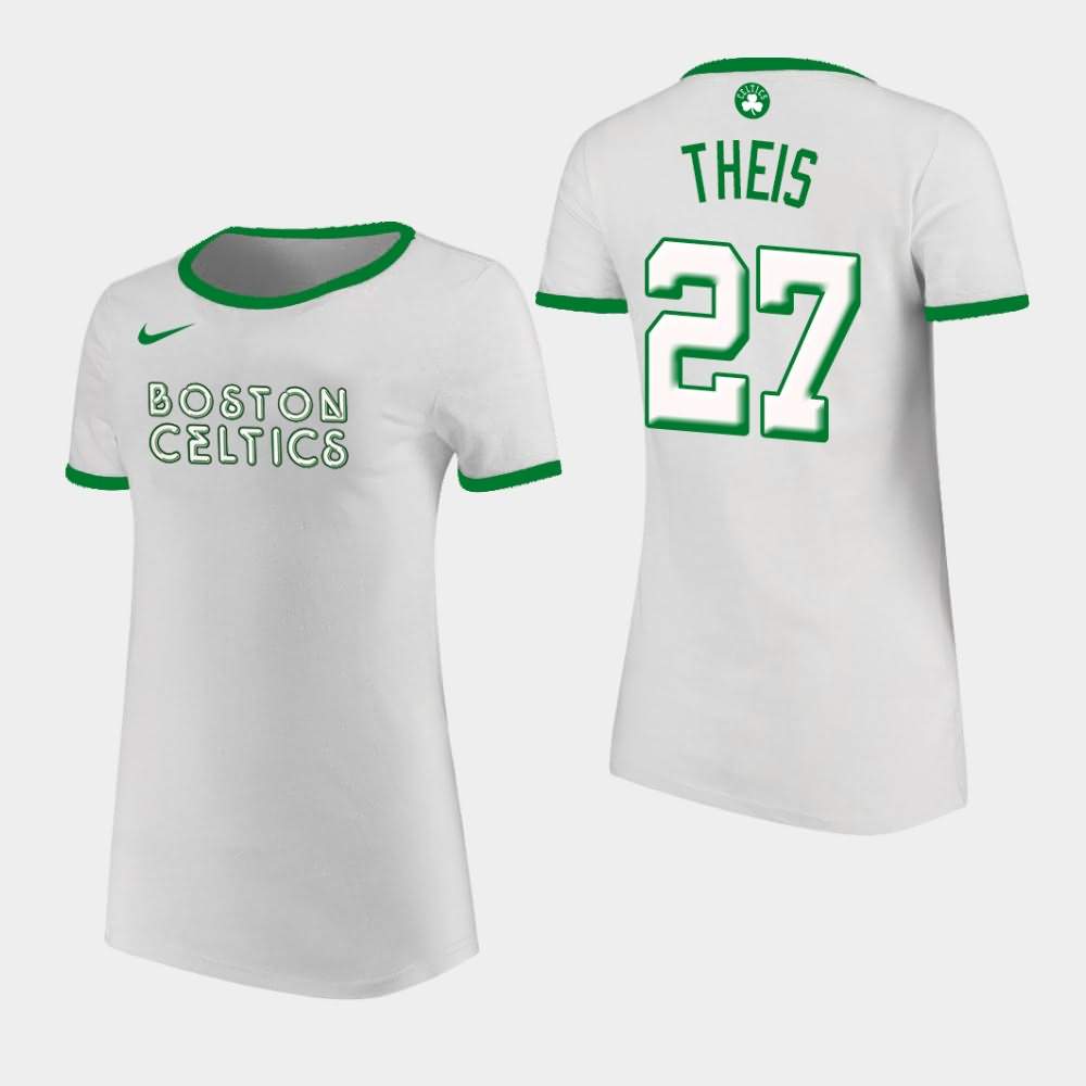 Women's Boston Celtics #27 Daniel Theis White Ringer T-Shirt RHQ88E4R