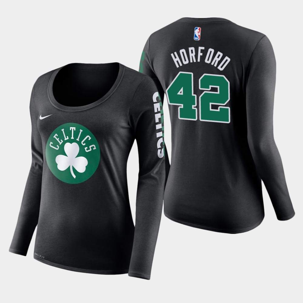 Women's Boston Celtics #42 Al Horford Black Long Sleeve Primary Logo T-Shirt MVS75E1F