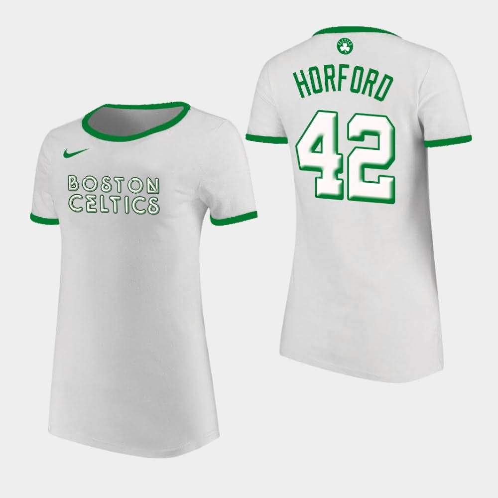 Women's Boston Celtics #42 Al Horford White Ringer T-Shirt BSN14E8K