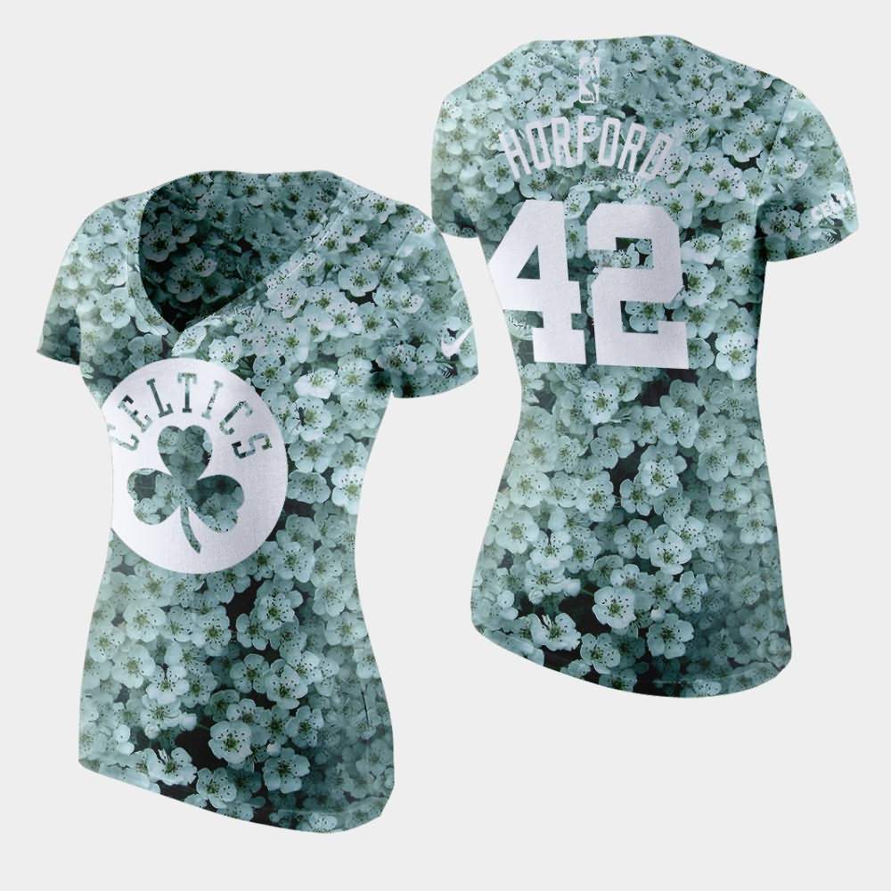 Women's Boston Celtics #42 Al Horford Green Mayflower State Flower T-Shirt PUM56E4P