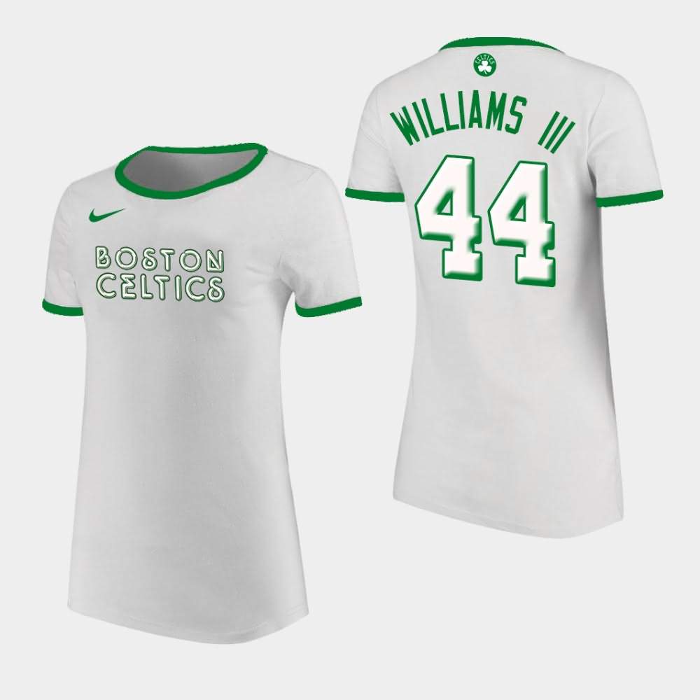 Women's Boston Celtics #44 Robert Williams III White Ringer T-Shirt ZUJ12E1O