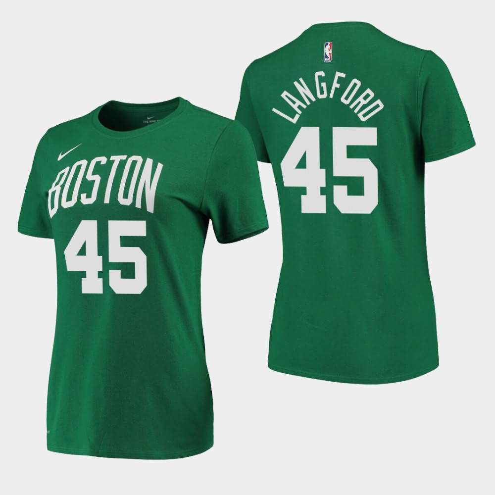 Women's Boston Celtics #45 Romeo Langford Kelly Green Edition Icon T-Shirt FIU84E7S