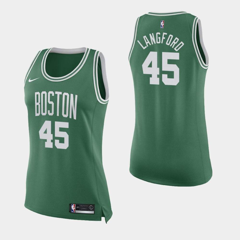 Women's Boston Celtics #45 Romeo Langford Green Icon Jersey YQW17E7Y