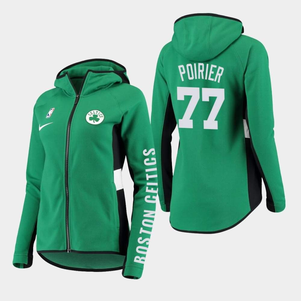 Women's Boston Celtics #77 Vincent Poirier Green Full-Zip Raglan Showtime Hoodie XBX36E5V