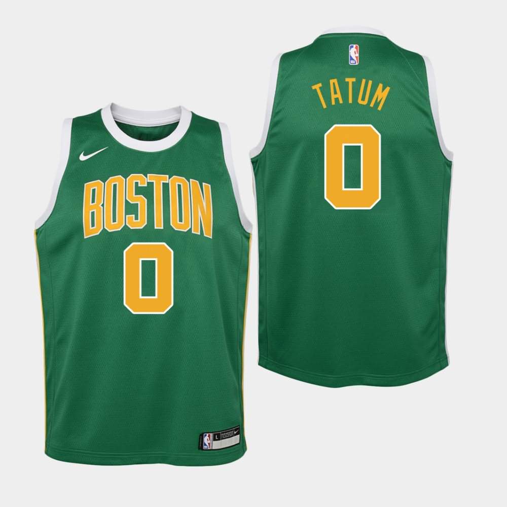 Youth Boston Celtics #0 Jayson Tatum Green 2018-19 Earned Jersey MXU30E7U