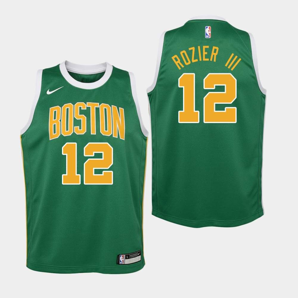 Youth Boston Celtics #12 Terry Rozier III Green 2018-19 Earned Jersey SFP12E8O