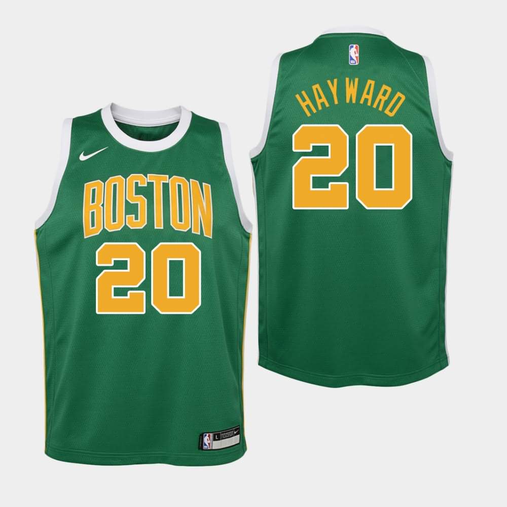 Youth Boston Celtics #20 Gordon Hayward Green 2018-19 Earned Jersey PFE40E5K