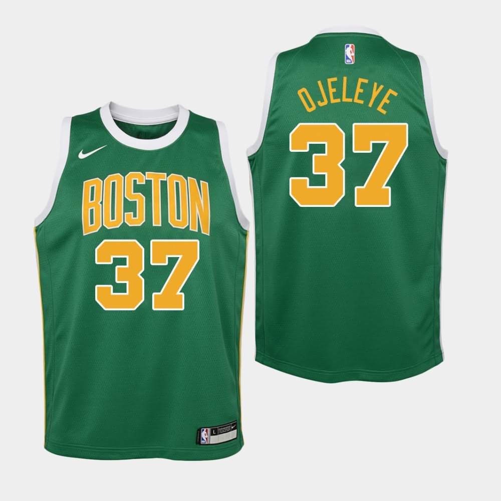 Youth Boston Celtics #37 Semi Ojeleye Green 2018-19 Earned Jersey ULU80E2J