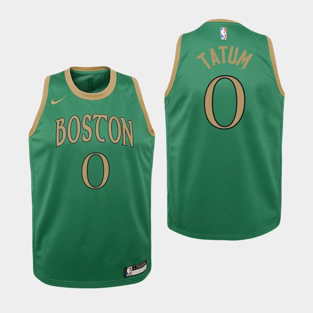 Youth Boston Celtics #0 Jayson Tatum Kelly Green 2019-20 City Jersey VFS68E8K