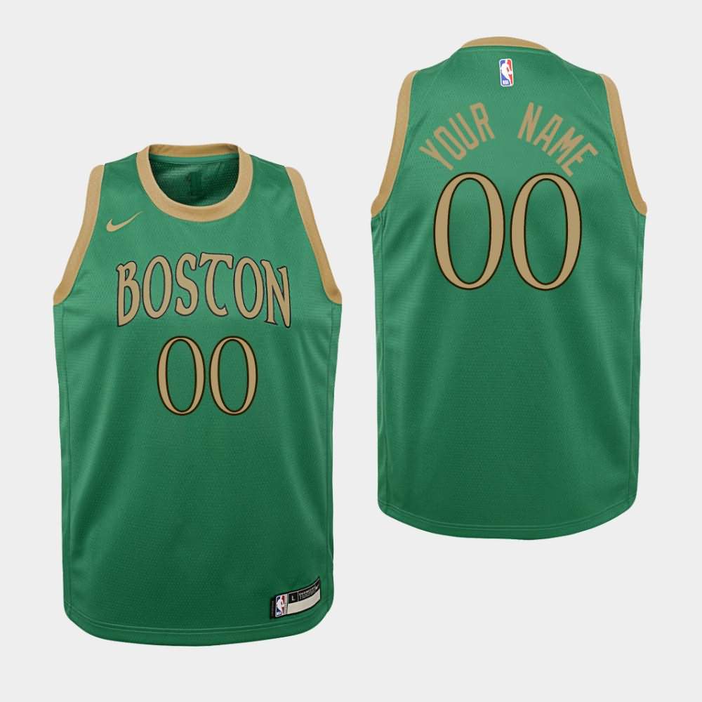 Youth Boston Celtics #00 Custom Kelly Green 2019-20 City Jersey NCQ52E1P