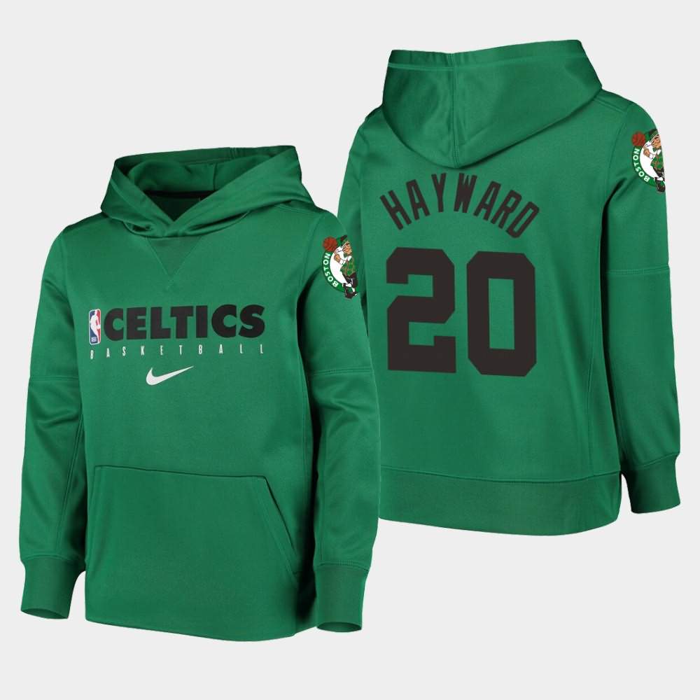 Youth Boston Celtics #20 Gordon Hayward Kelly Green Performance Spotlight Hoodie MJI73E7G