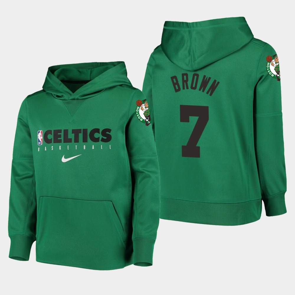Youth Boston Celtics #7 Jaylen Brown Kelly Green Performance Spotlight Hoodie ZKD80E7L